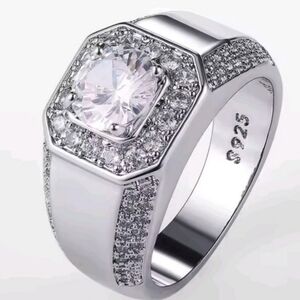 Elegant 925 Silver Mens Ring